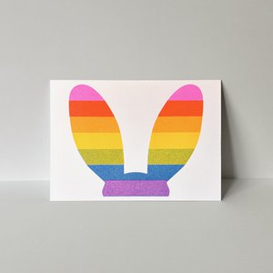 Riso-ansichtkaart voor Pasen, Good Bunny No.2, risografie, DIN A6