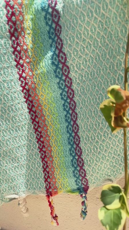RAINBOW Cotton Hammam Beach & Sauna Towel – Quick Dry – Mint - 180x100 cm