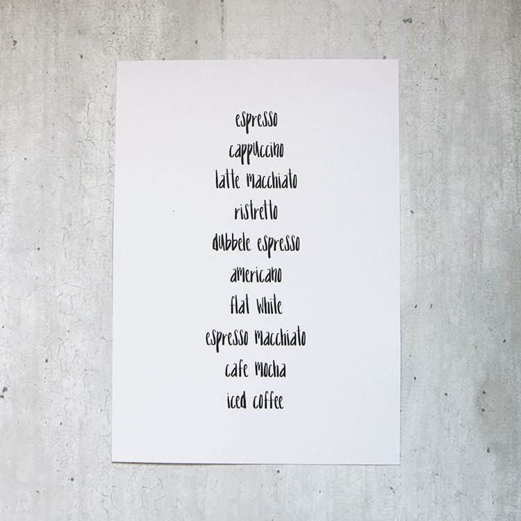 A4 Poster 'Koffie lover'