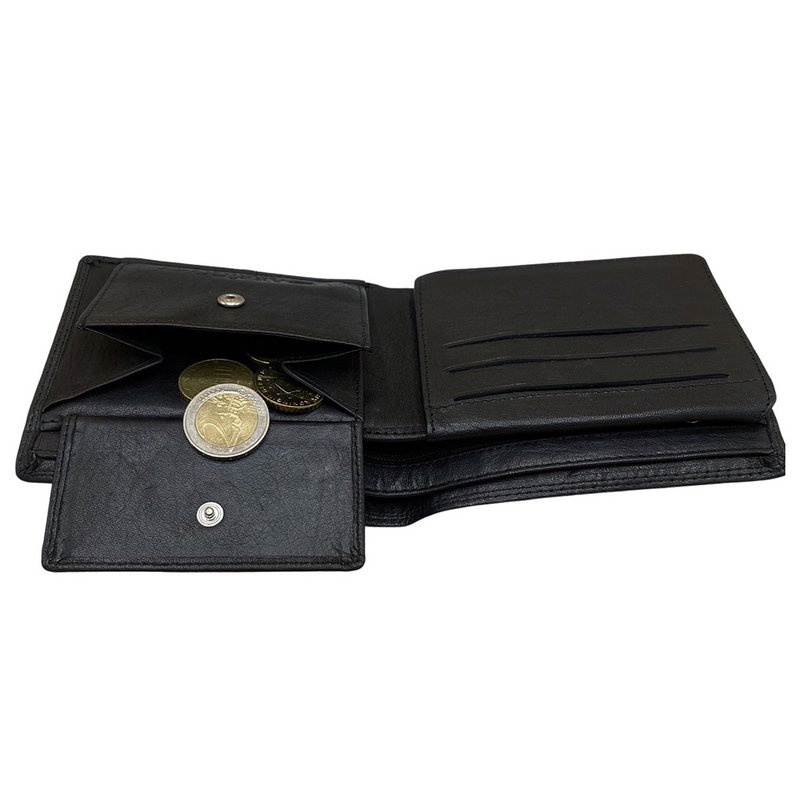 Arrigo - Pung Mænd - Brunt og Sort Læder - Billfold Model - Pung