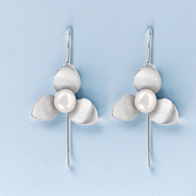 Boucles d'oreilles Orchidée avec Perle en Argent Sterling 925 – OHR925-147
