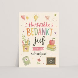 Postkarte, vielen Dank, Lehrer