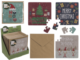 Square shape gift card, puzzle, X-Mas,