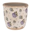 Bloempot Ø 13x12 cm Beige Blauw Keramiek Bloemen Bloempot Binnen