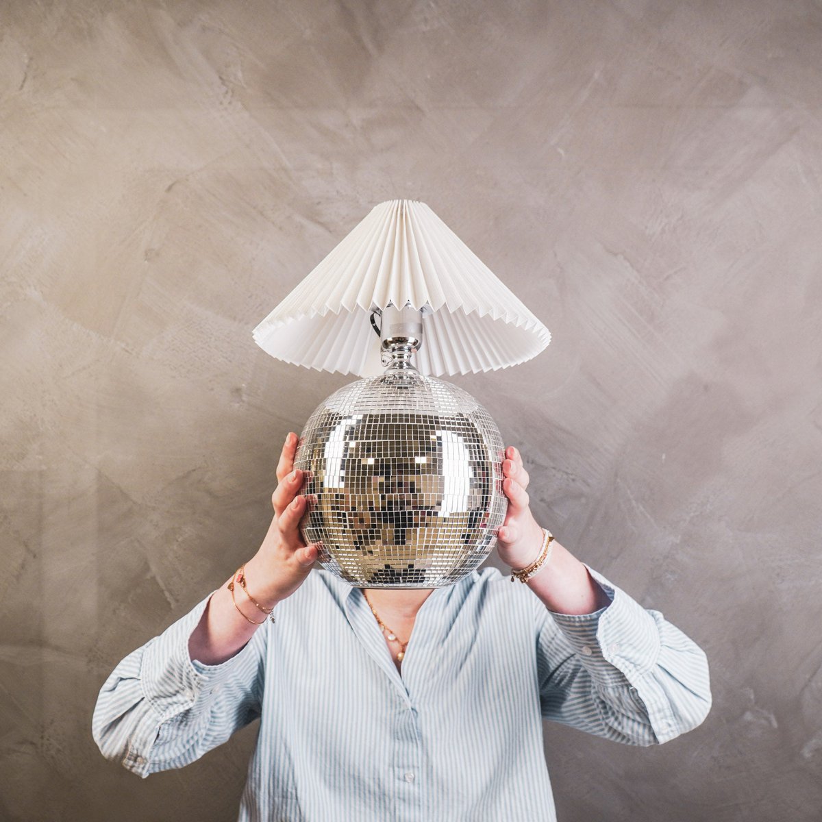 Lamp - Discobal - Glas - Zilver - 20x20x20cm