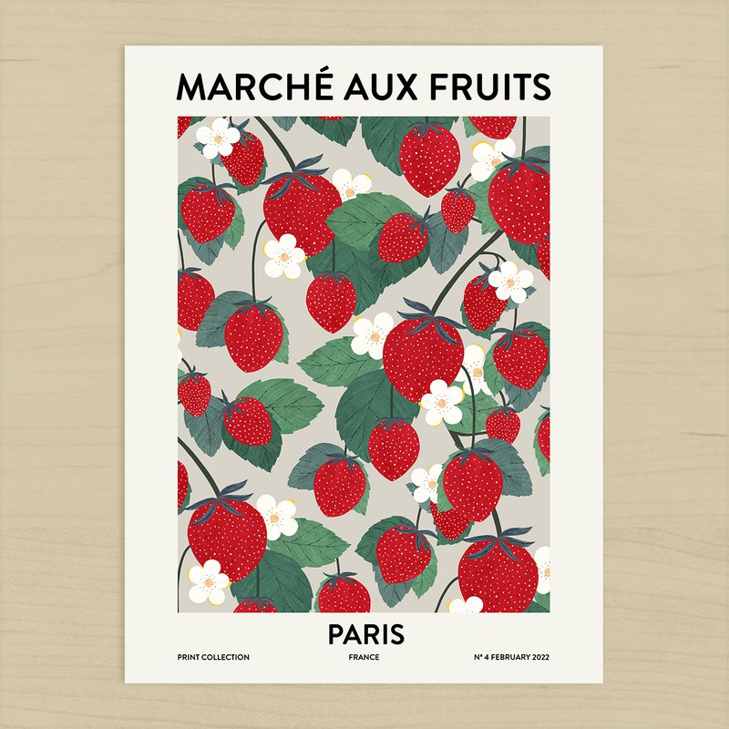 Fruit market Paris Art print