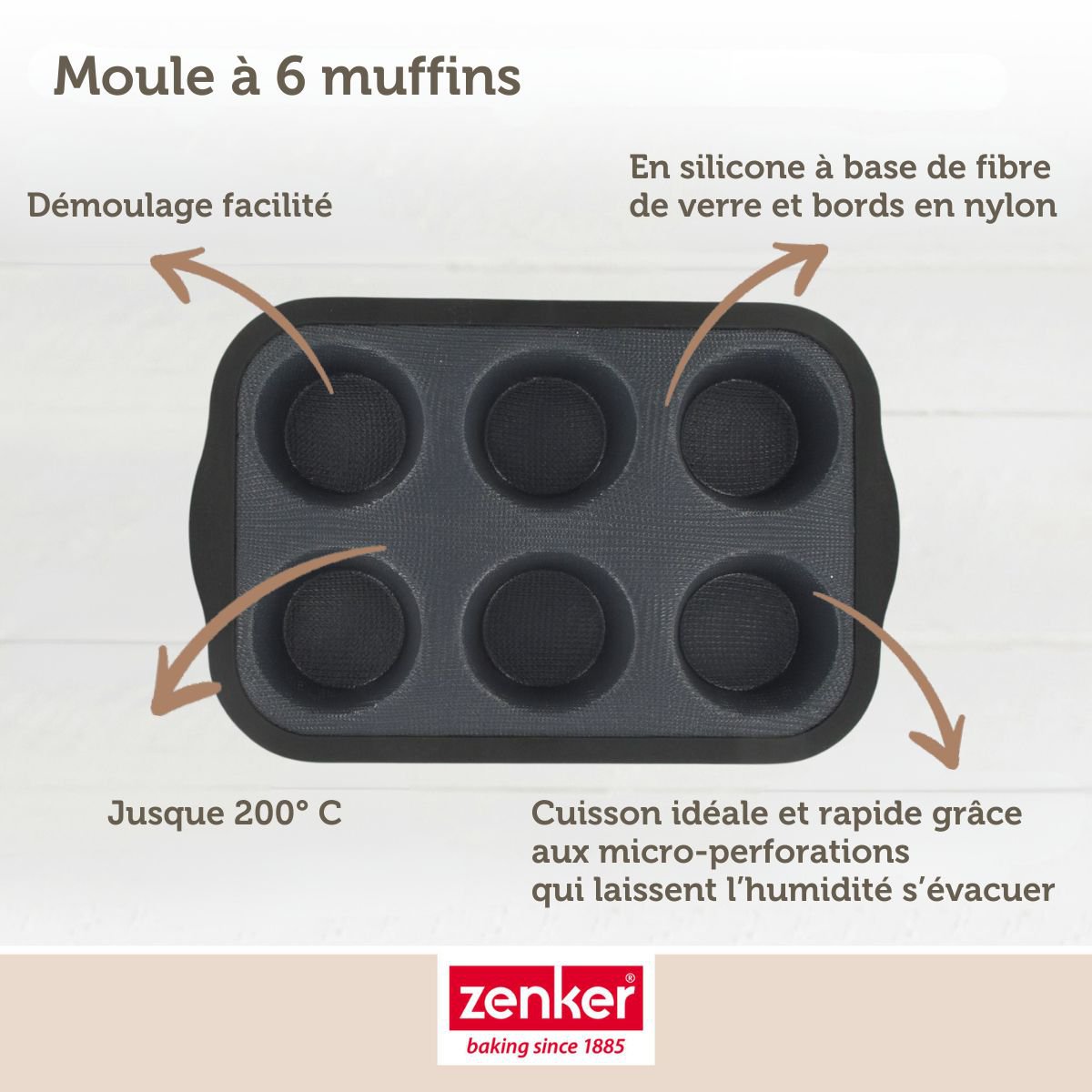 Foremki na muffiny 6 Zenker Silikonowe włókno szklane