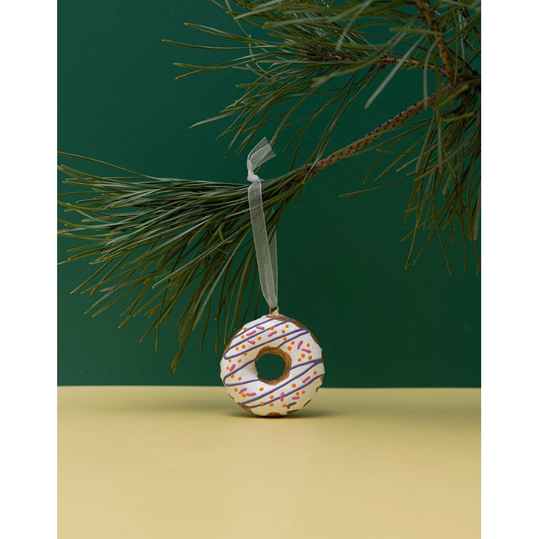 Handgemaakte papier-maché Witte donut
