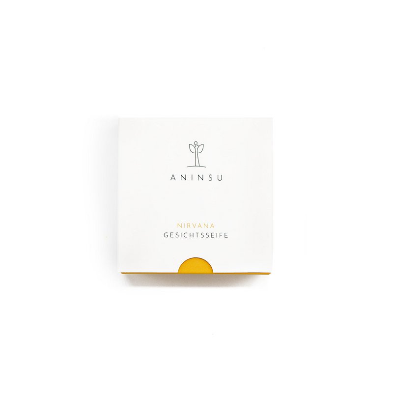 Sapone viso Nirvana di Aninsu | cosmetici naturali certificati | fatto a mano vegano senza plastica | con oli biologici | Pulizia e cura | con curcuma e olivello spinoso | profumo unico | 60 g