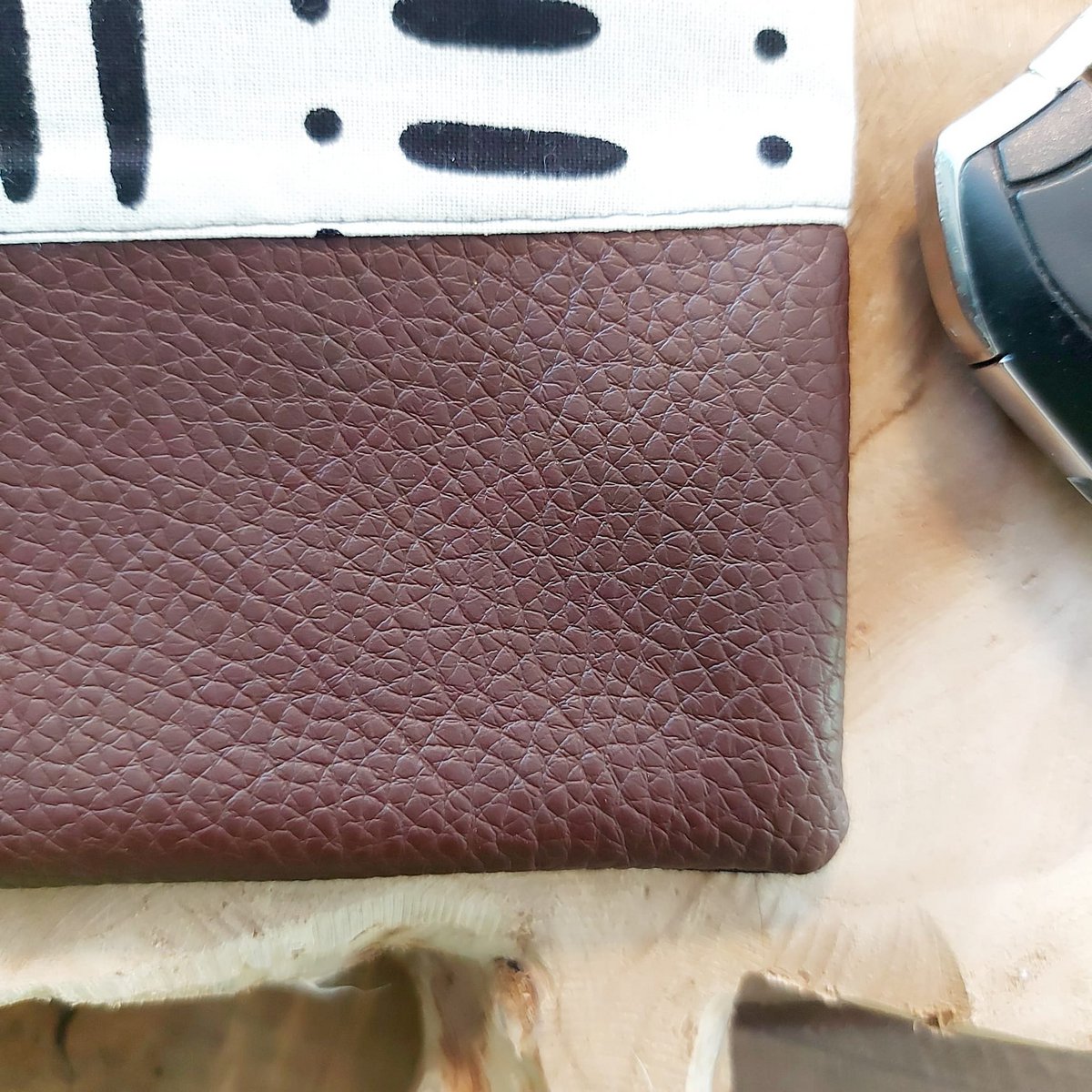 Afrikanischer Druckzahnbeutel | Make-up-Tasche | Bleistiftfall | Veganer Lederdetail