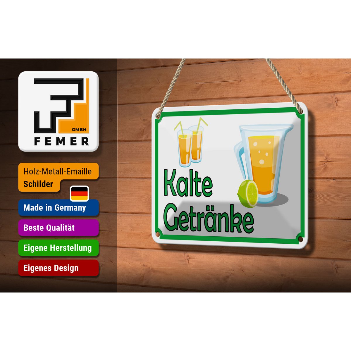 Tin sign notice 18x12cm cold drinks sale decoration