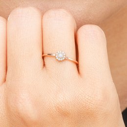 Ring Pavé II med diamanter, 18 K rosaguld