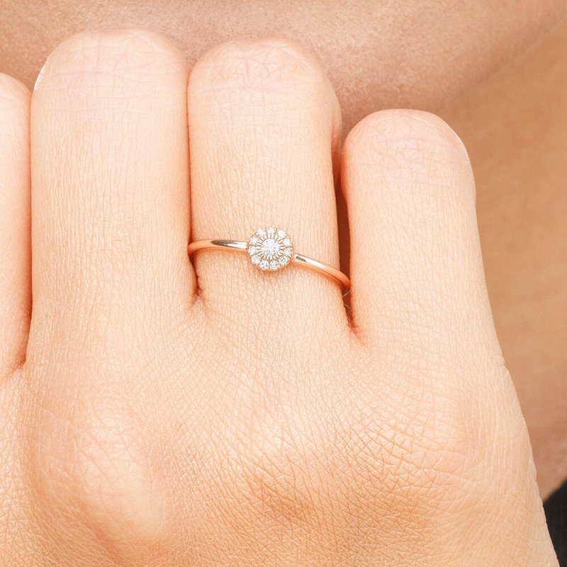Ring Pavé II med diamanter, 18 K rosaguld