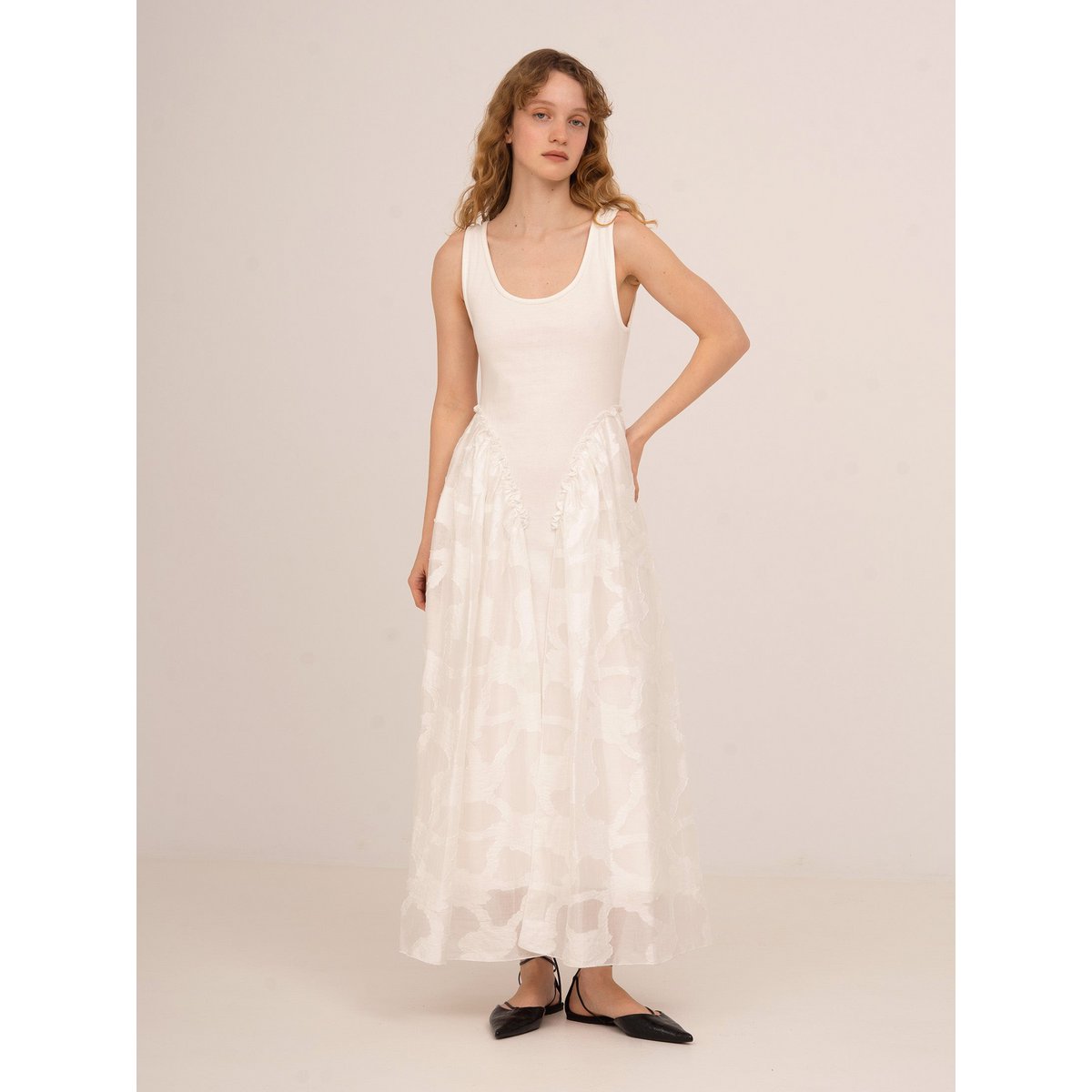 Printworks witte midi-jurk