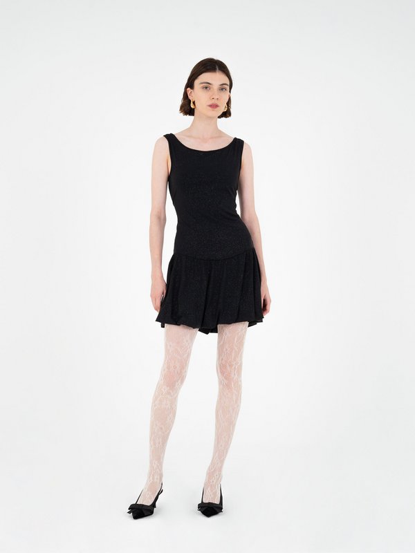 Authentic Shiny Black Mini Dress