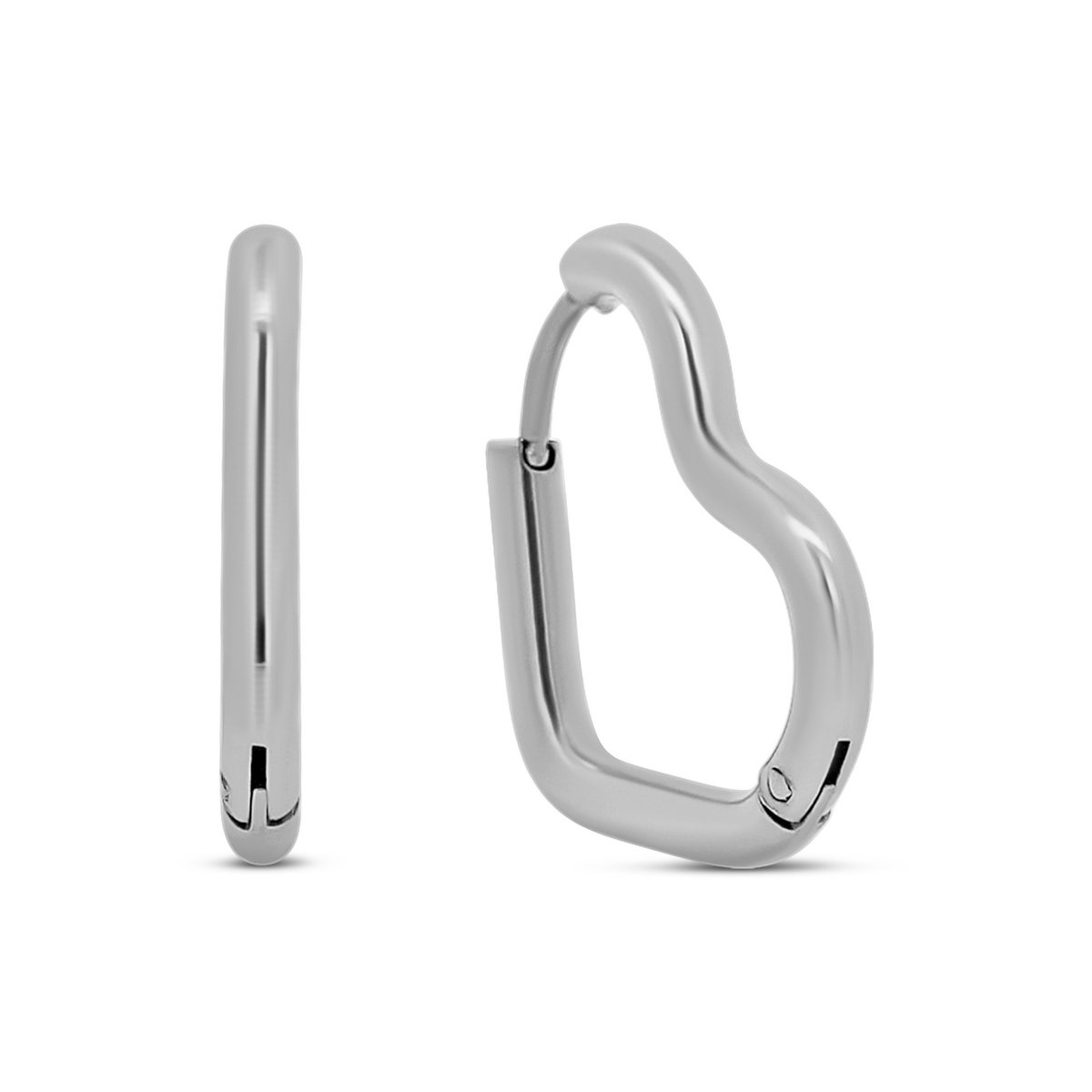 CO88-Kollektion – 8CE-70564 – Stahlohrringe – Ohrringe – Herz – 20 x 22 mm – silberfarben
