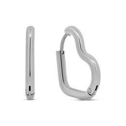 CO88 Collection - 8CE-70564 - Ståløreringe - Øreringe - Hjerte - 20x22mm - Sølvfarvet
