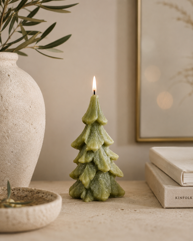Northern Lights Christmas tree candle