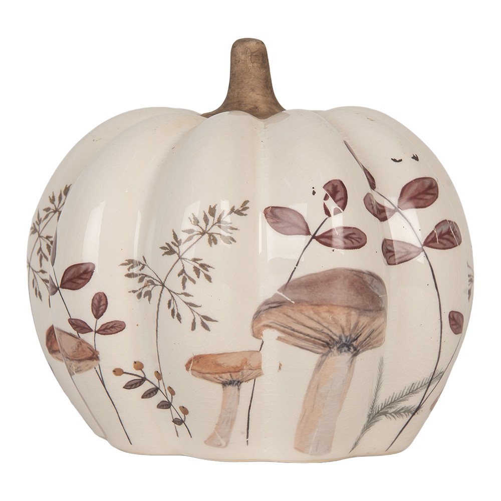 Beeld Pompoen Ø 14x13 cm Beige Keramiek