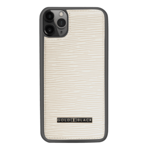iPhone 11 Pro Max leather case UNICO embossing white
