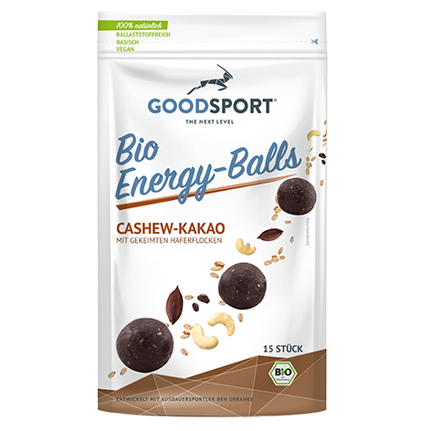 BIOLOGISCHE Energyballs, cashewcacao, gekiemde havervlokken