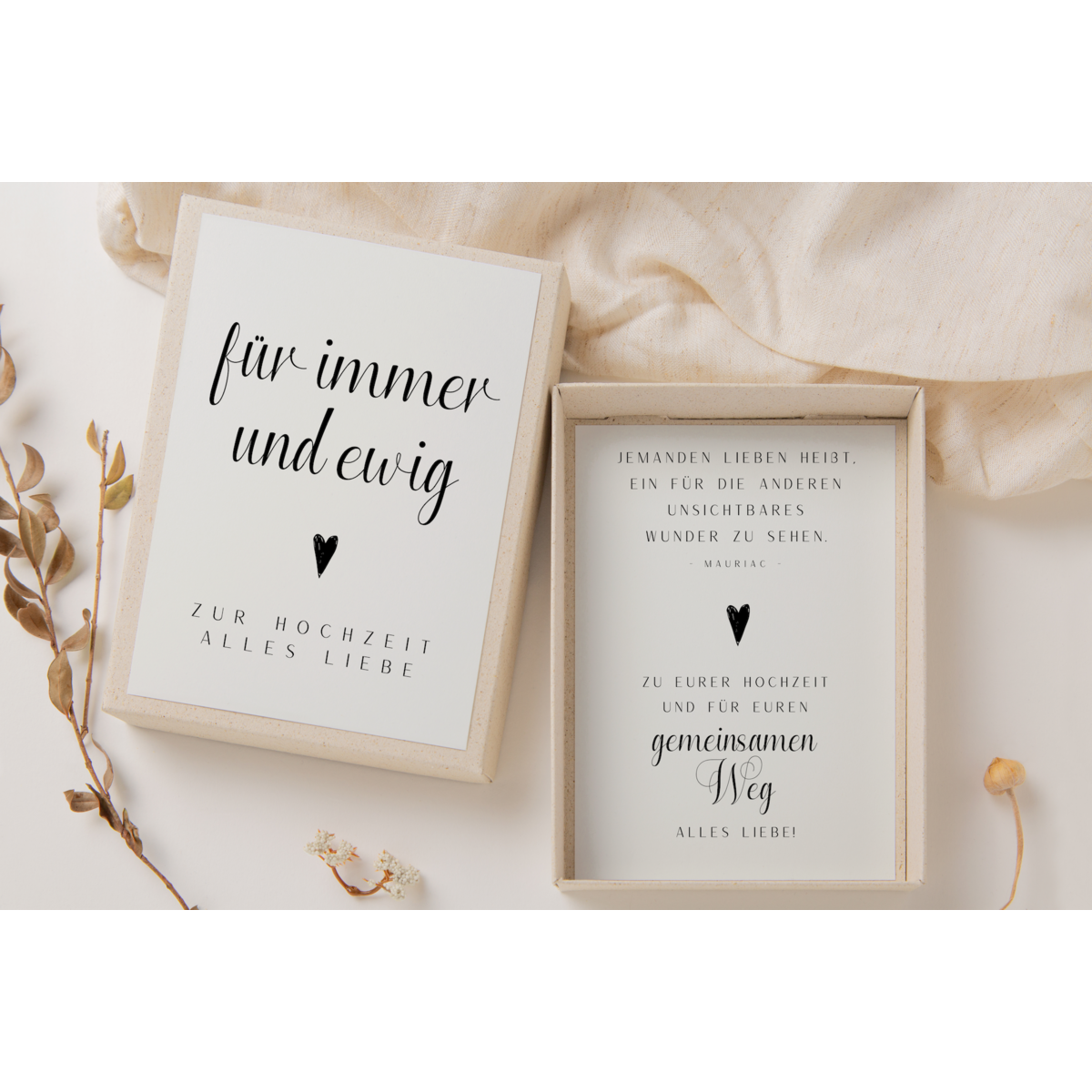Gift box wedding black/white - money gift "forever"