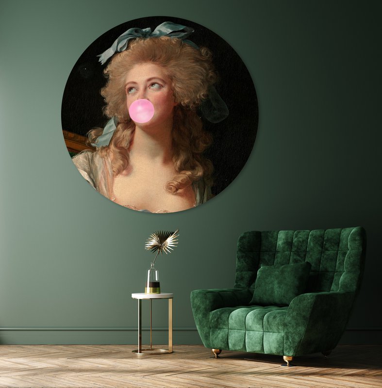 Círculo de pared - Bubble Gum Madame - Calidad Premium Dibond