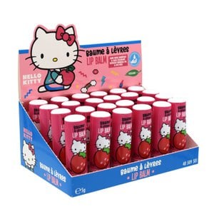 😍hello kitty, lot 24 pieces of lip balm, lip care, fragrant, tastes, strawberry, candy, hydration, children, vegan, 5 g, Take Care