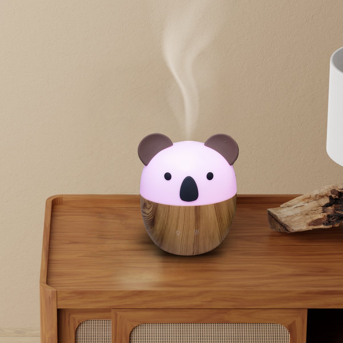Woofie Essential Oil Diffuser – Ultrasonic Cold Aromatherapy Diffuser – Electric Diffuser for Home Fragrance – USB Power Supply, Ambient LED Lighting, Silent and Compact