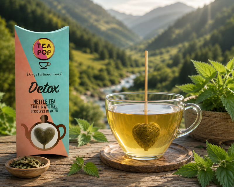 TE-POP Te-på-en-pind | Detox brændenælde te | 20 Sticks Displaybakke
