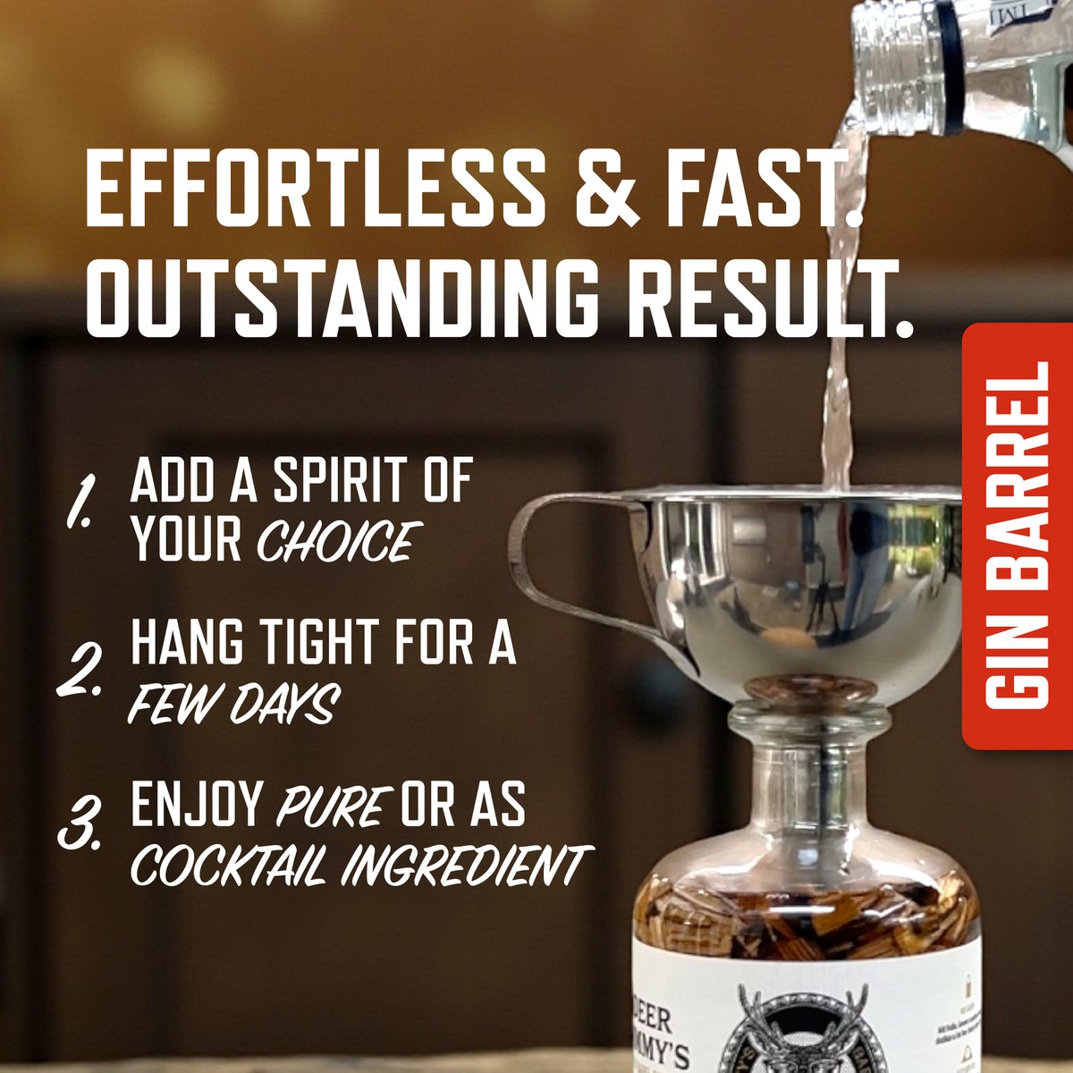 Deer Jimmy's® DIY Brandy Gift Set – Make Your Own Brandy with Premium Oak from the finest Brandy Barrels – Deep Barrel Aging for Any Spirit – The Perfect Gift for Men Copy