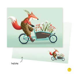 Tarjeta de felicitación Flores de bicicleta de carga