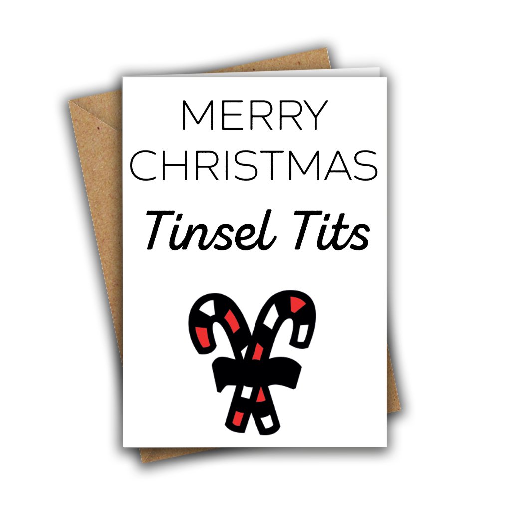 Merry Christmas Tinsel Tits Uhøfligt julekort