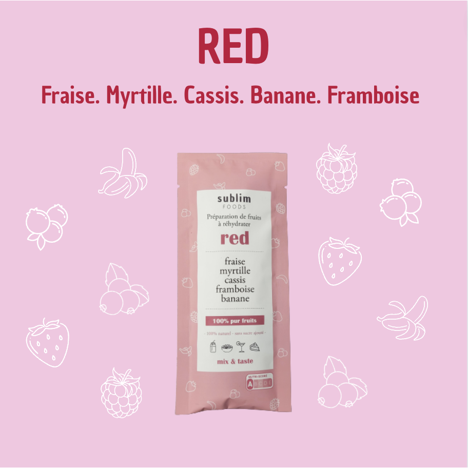 SINGLE Red - 100% pure fruit preparation to rehydrate