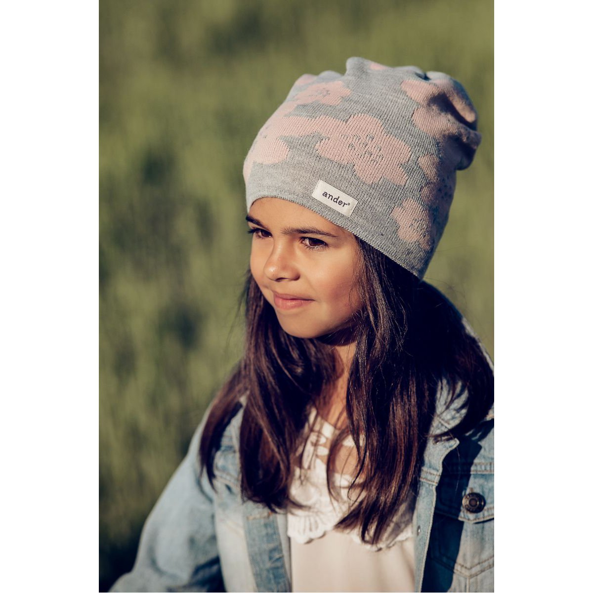 FLOWER GRAY summer hat for girls