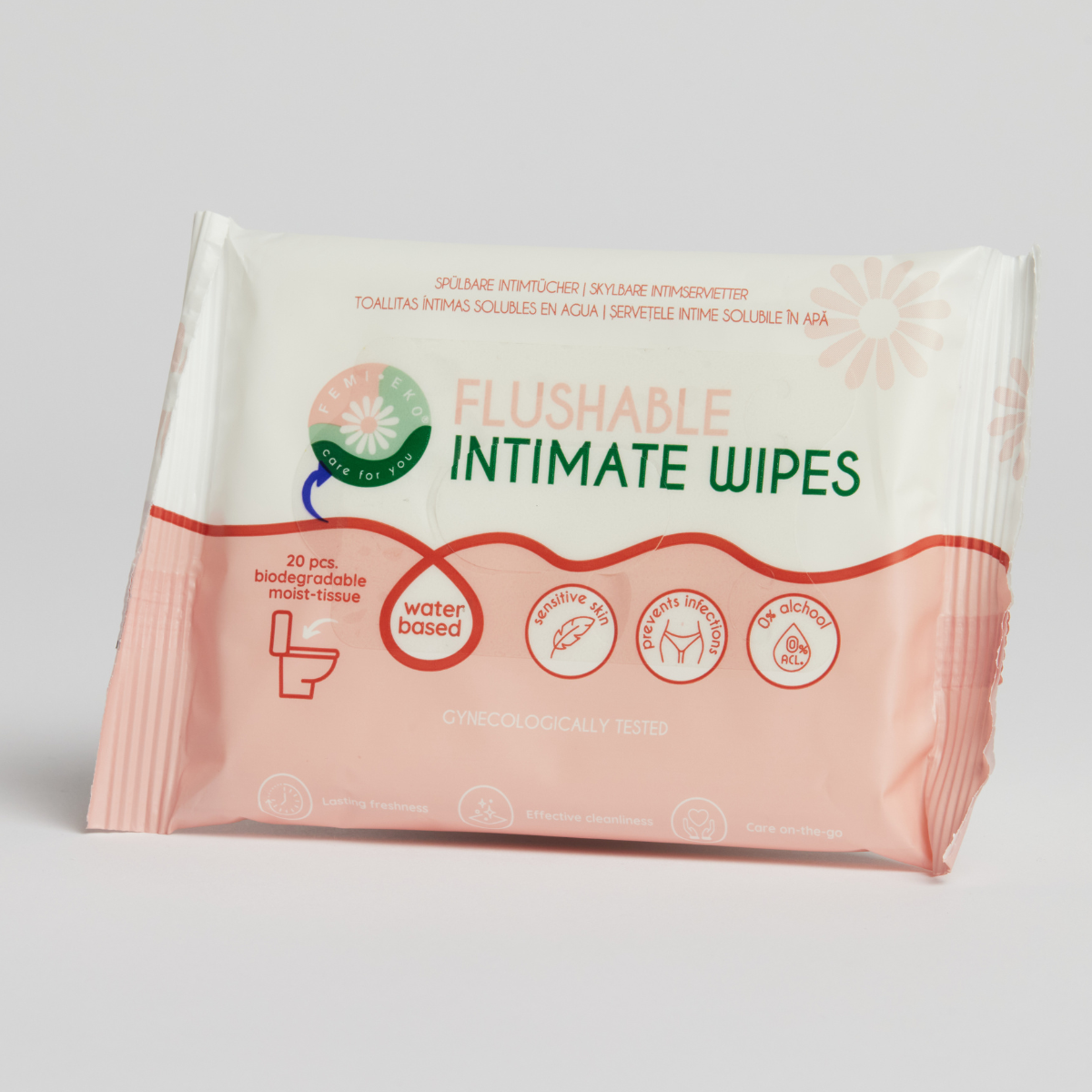 Femi.eko® Toallitas íntimas biodegradables - 20 PCS