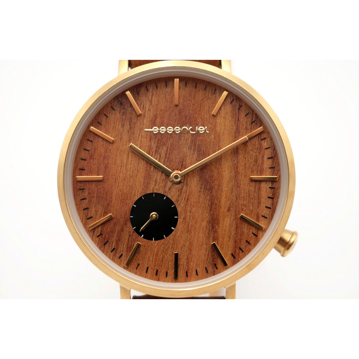 Damski zegarek z metalu i drewna - 36mm