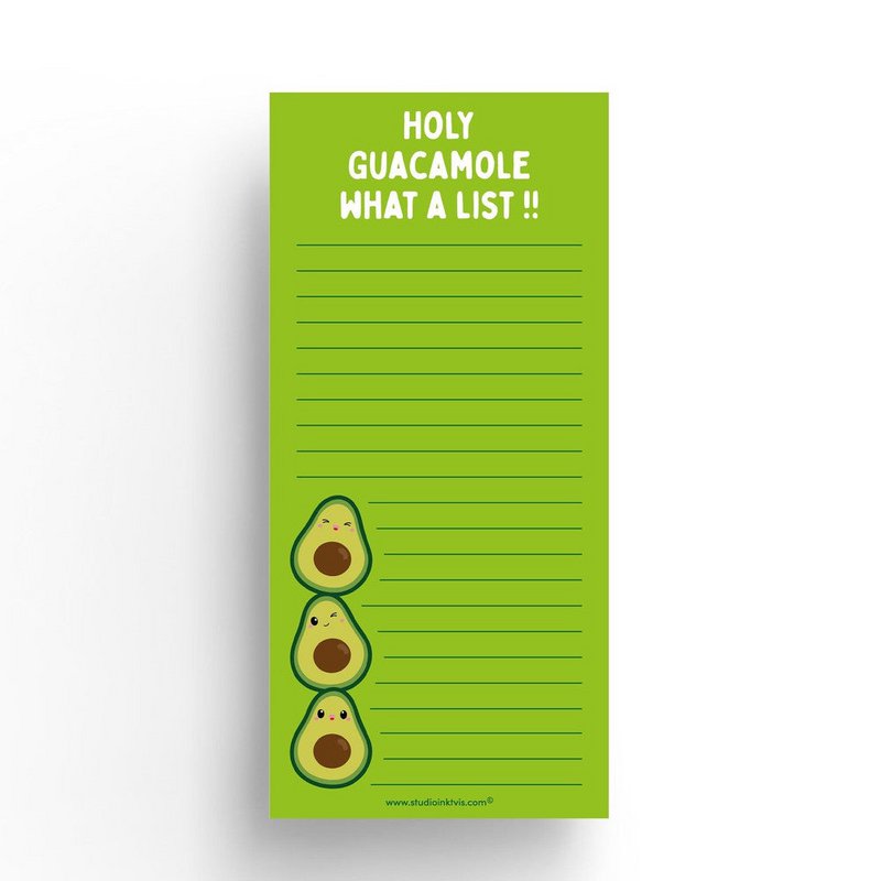 To do blok 10×21 cm Avocado Holy Guacamole che lista!