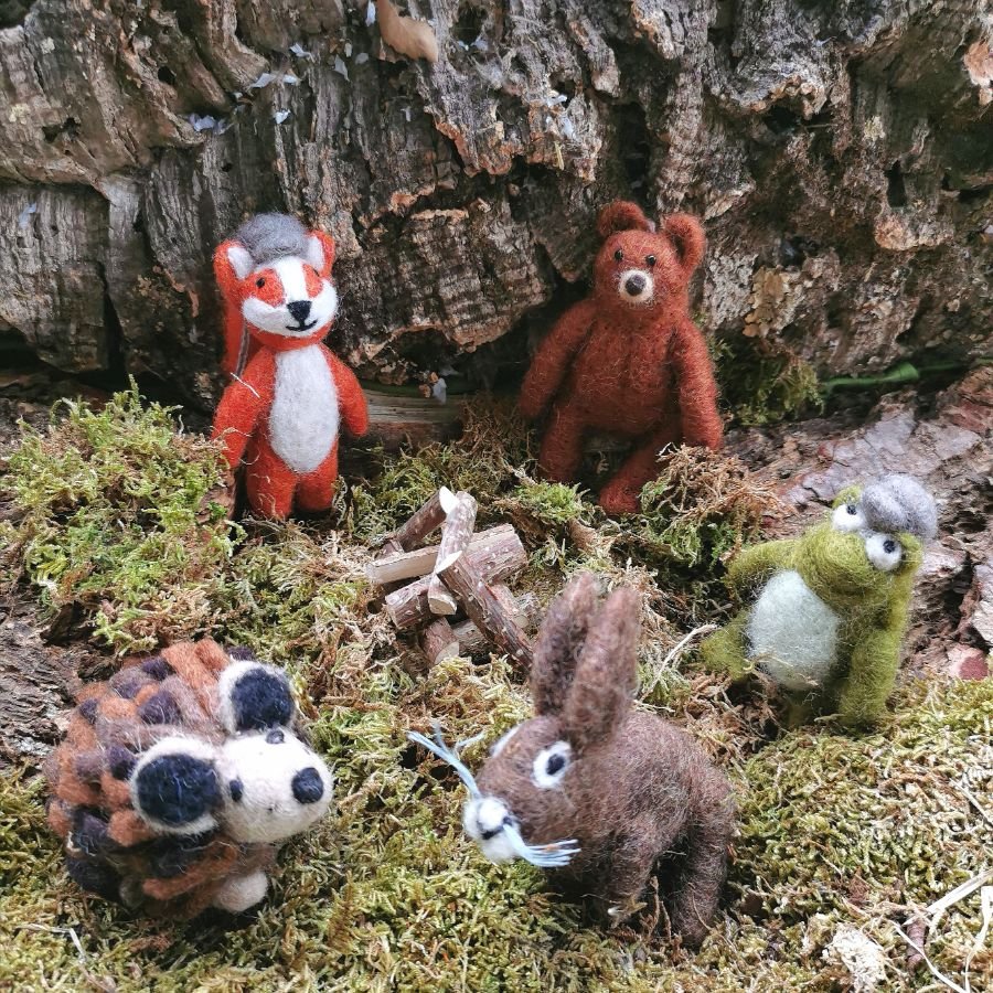 Handmade Felt Grizzly Bear Hanging Felt Decoration