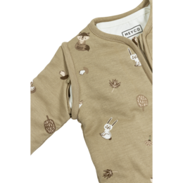 Sovepose 4-sæson interlock jersey Skovdyr Sand one size
