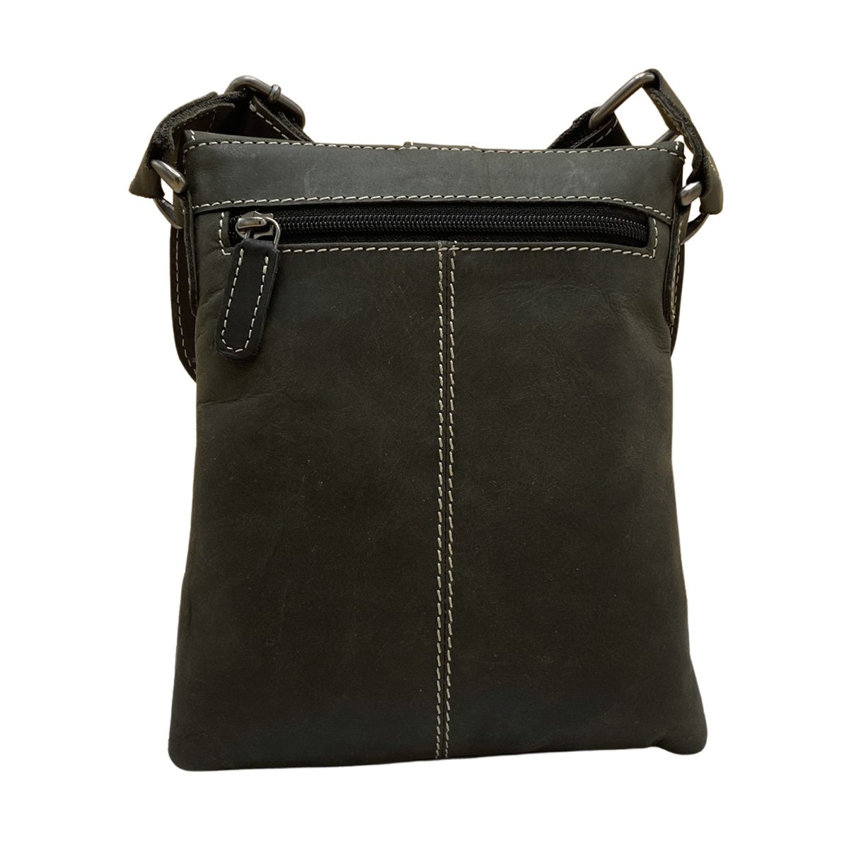 Læder skuldertaske Crossbody taske lavet i 3 farver buffalo læder - Kompakt taske ægte læder
