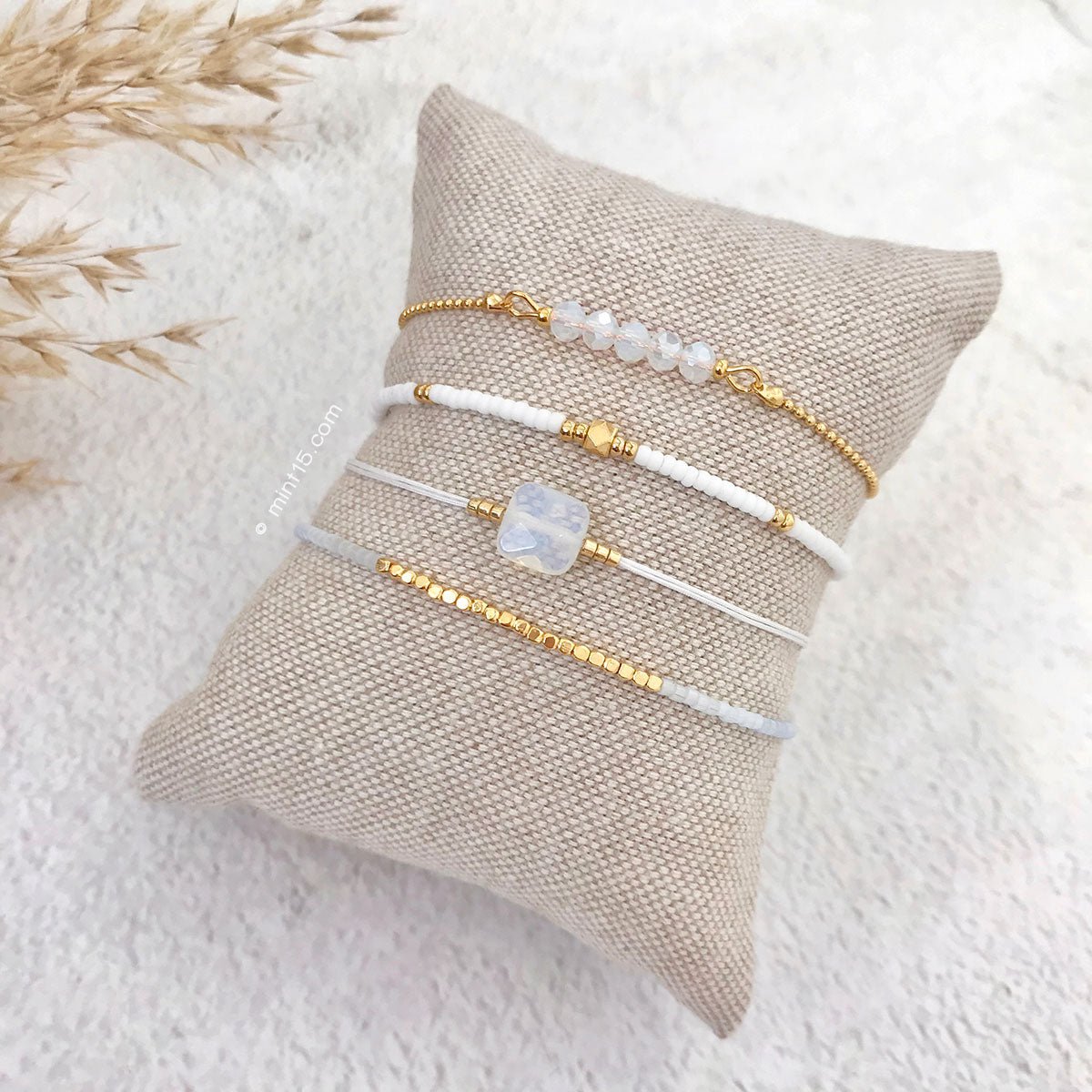 Silk satijnen armband - zachte hemelsblauw