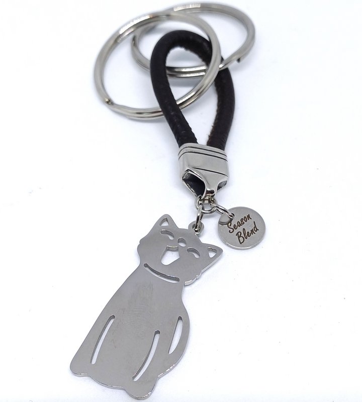 leren sleutelhanger hond of poes