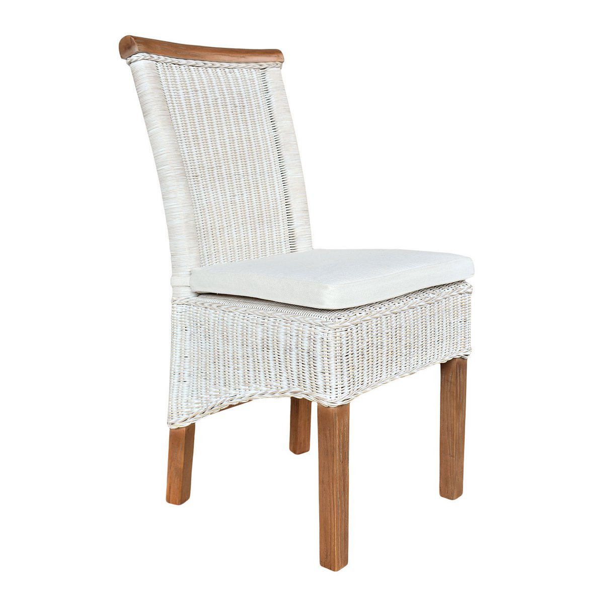 Silla de comedor silla de ratán silla de comedor silla blanca rattan natural nucleus sostenible