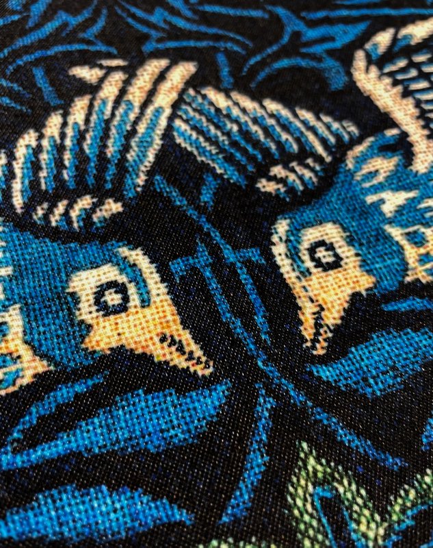 William Morris Moody Teal Avian Botanical Cushion Cover | WIM014