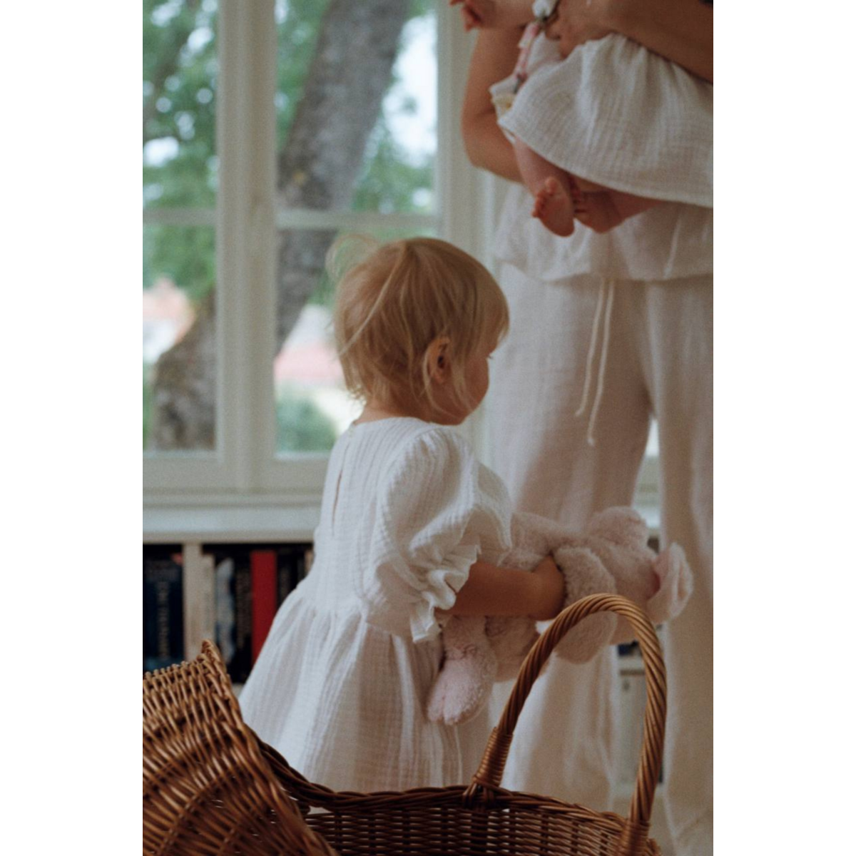TISU mini-me children's summer dress, Pearl White