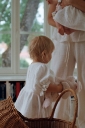 TISU mini-me children's summer dress, Pearl White