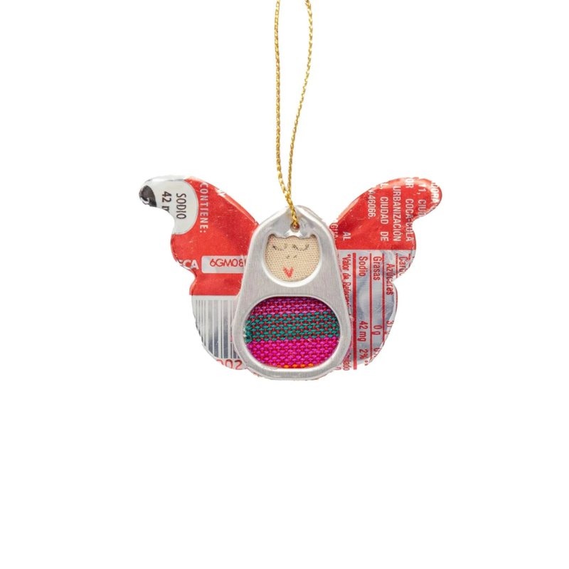 Sustainable Angel Pendant Recycled Tin