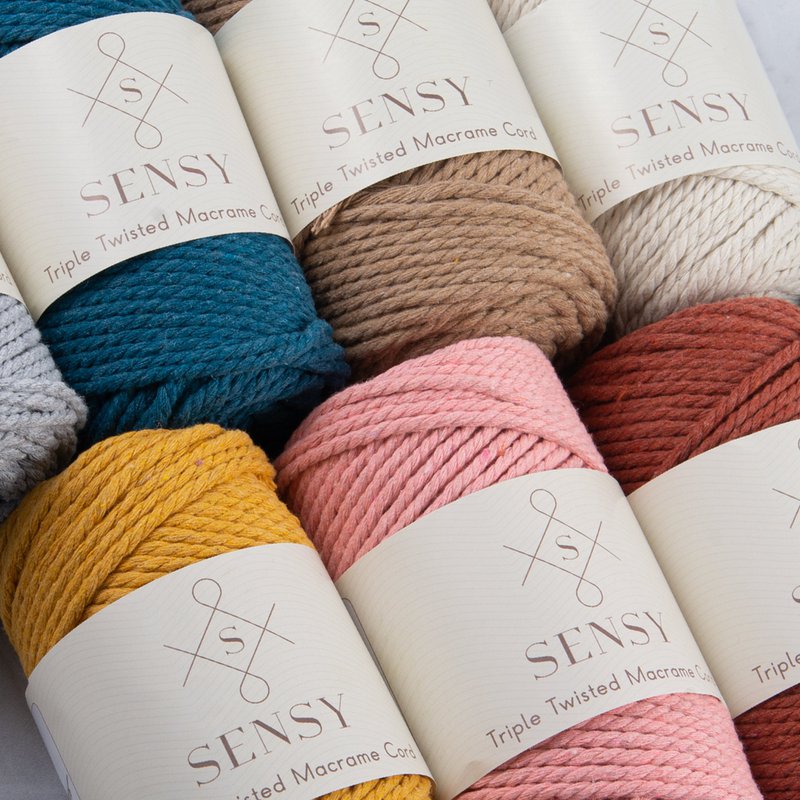 Sensy Premium 3mm - 82 yards 100% Cotton 3 Strand Twisted Macrame Cord