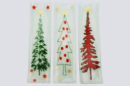 Xmas U Shape Long set of 3 42x11 Green, Red & White Xmas Trees Set of 3